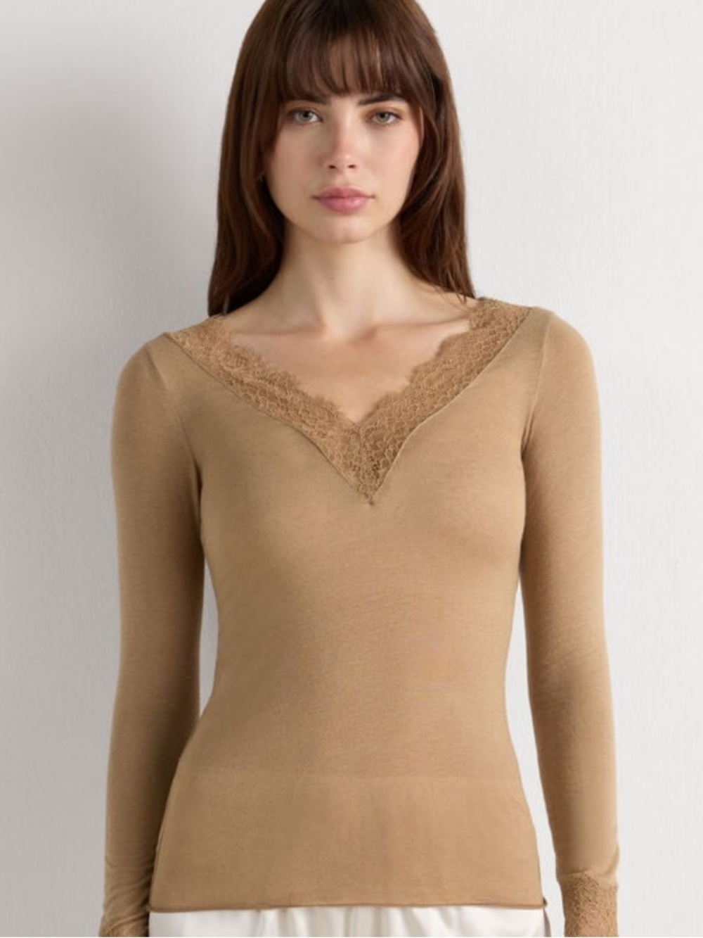 Intimissimi modal ultralight cashmere lace longsleeve
